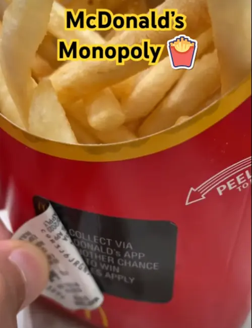 McDonald's Monopoly Game Sticker
